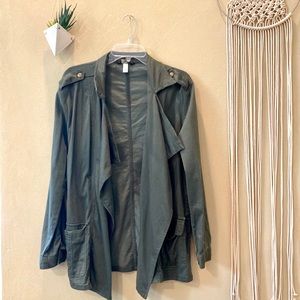Military green cardigan/jacket!